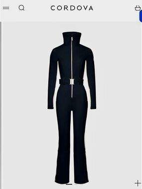 Cordova Black OTB Women’s Full-Zip Belted Ski Suit